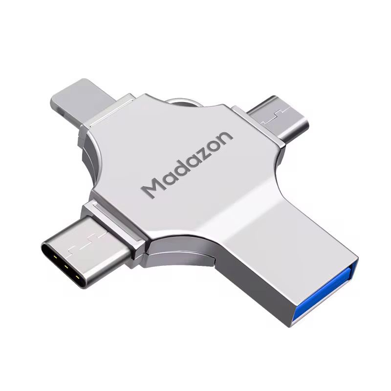 Clé USB Multifonction 4-en-1 – Stockage Rapide et Compatible Tous Appareils