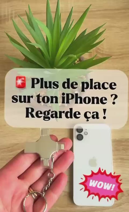 Clé USB Multifonction 4-en-1 – Stockage Rapide et Compatible Tous Appareils
